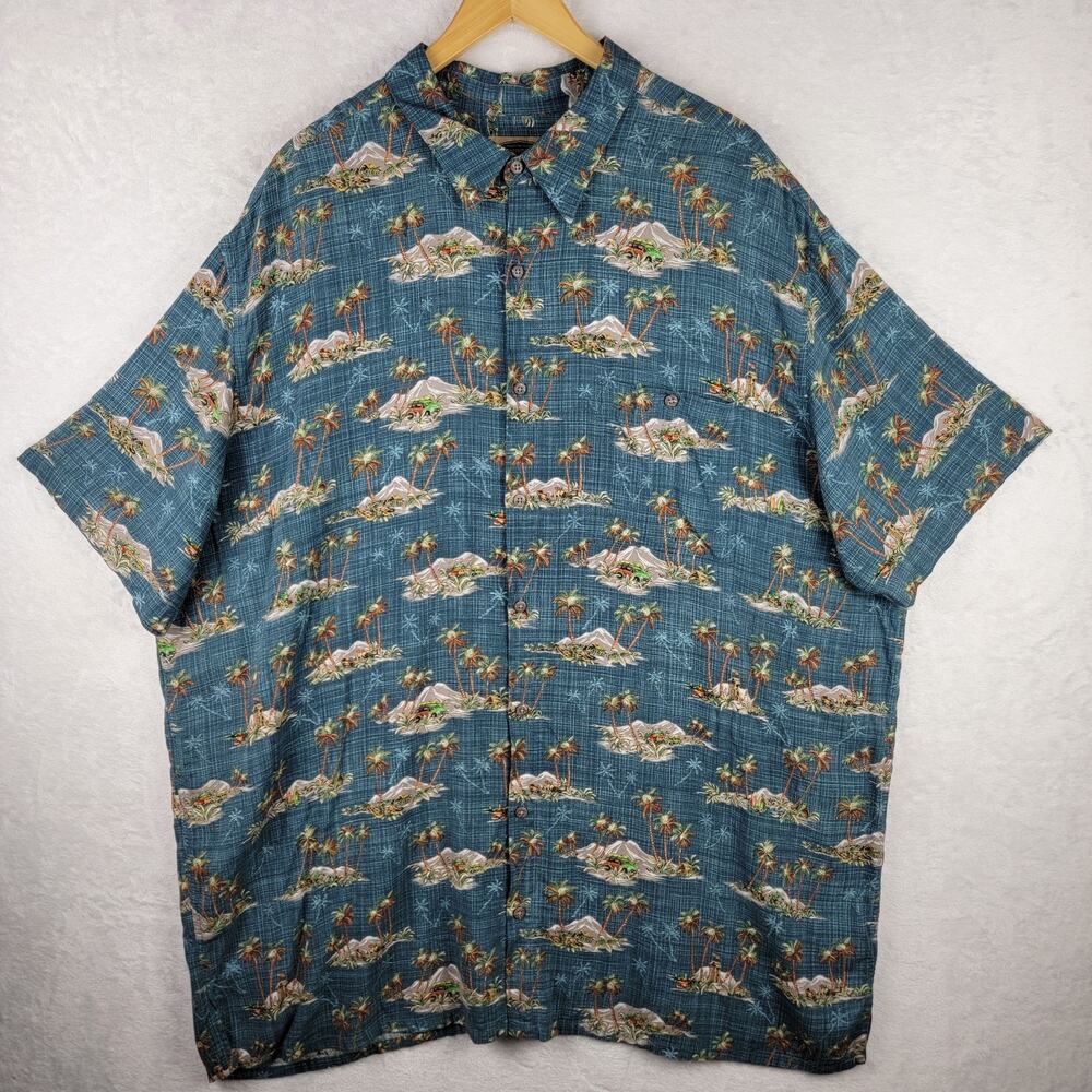 Men Sz 3XLT Short Sleeve Button Shirt Hawaiian Tropical Vacation Resort Cruise